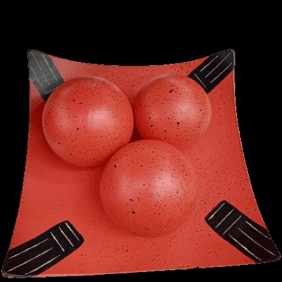 Table decoration balls on plate